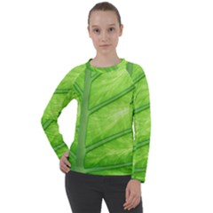 Green Bright Digital Manipulation Women s Long Sleeve Raglan Tee