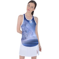 Nature Landscape Winter Racer Back Mesh Tank Top by Vaneshart