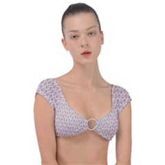 Floral Digital Paper Cap Sleeve Ring Bikini Top