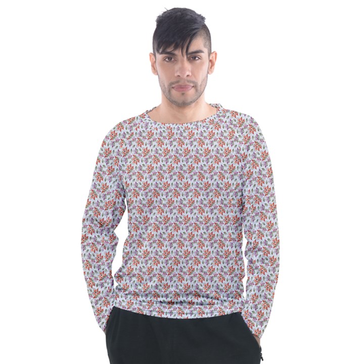 Floral Digital Paper Men s Long Sleeve Raglan Tee