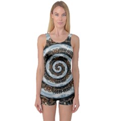 Spiral City Urbanization Cityscape One Piece Boyleg Swimsuit by Vaneshart