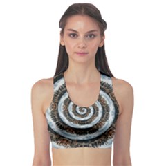 Spiral City Urbanization Cityscape Sports Bra by Vaneshart