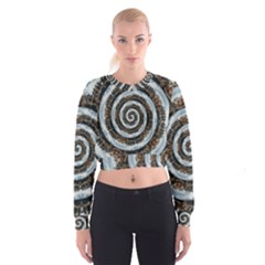 Spiral City Urbanization Cityscape Cropped Sweatshirt by Vaneshart