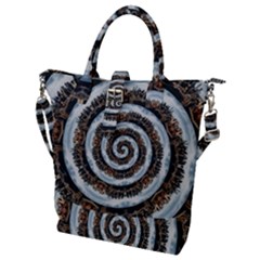 Spiral City Urbanization Cityscape Buckle Top Tote Bag