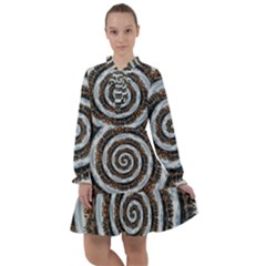 Spiral City Urbanization Cityscape All Frills Chiffon Dress