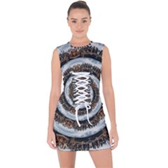 Spiral City Urbanization Cityscape Lace Up Front Bodycon Dress