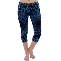 Abstract Rosette Web Network Capri Yoga Leggings by Vaneshart