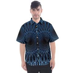 Abstract Rosette Web Network Men s Short Sleeve Shirt