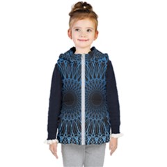 Abstract Rosette Web Network Kids  Hooded Puffer Vest