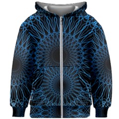 Abstract Rosette Web Network Kids  Zipper Hoodie Without Drawstring by Vaneshart