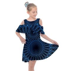 Abstract Rosette Web Network Kids  Shoulder Cutout Chiffon Dress by Vaneshart