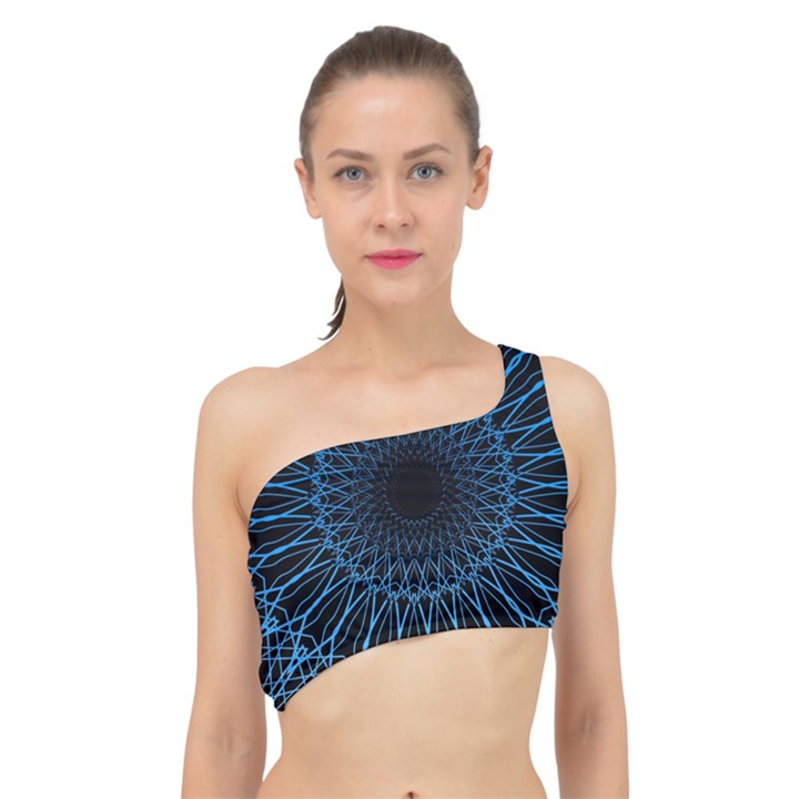 Abstract Rosette Web Network Spliced Up Bikini Top 