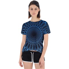 Abstract Rosette Web Network Open Back Sport Tee