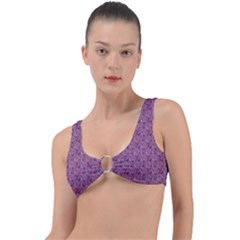 Leaf Pattern Lace Leaf Leaves Ring Detail Bikini Top