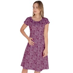 Leaf Pattern Lace Leaf Leaves Classic Short Sleeve Dress