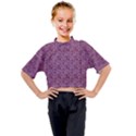 Leaf Pattern Lace Leaf Leaves Kids Mock Neck Tee View1