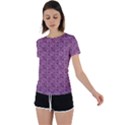 Leaf Pattern Lace Leaf Leaves Back Circle Cutout Sports Tee View1