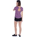 Leaf Pattern Lace Leaf Leaves Back Circle Cutout Sports Tee View2