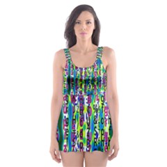 Matrix Technology Data Digital Skater Dress Swimsuit by Vaneshart