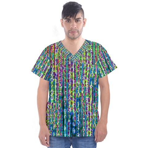 Matrix Technology Data Digital Men s V-neck Scrub Top by Vaneshart