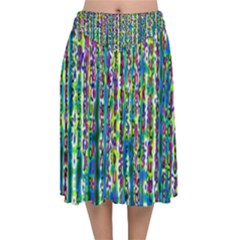 Matrix Technology Data Digital Velvet Flared Midi Skirt by Vaneshart