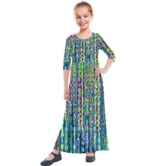 Matrix Technology Data Digital Kids  Quarter Sleeve Maxi Dress