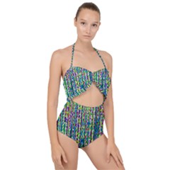 Matrix Technology Data Digital Scallop Top Cut Out Swimsuit by Vaneshart