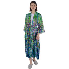 Matrix Technology Data Digital Maxi Satin Kimono