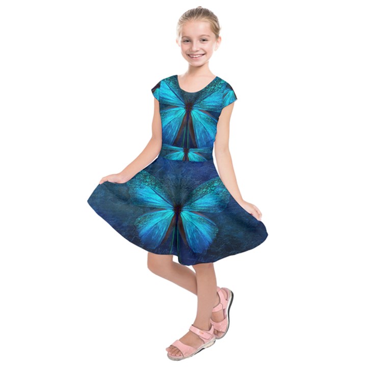 Animal Butterfly Insect Kids  Short Sleeve Dress