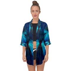 Animal Butterfly Insect Open Front Chiffon Kimono