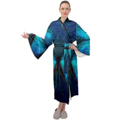 Animal Butterfly Insect Maxi Velour Kimono