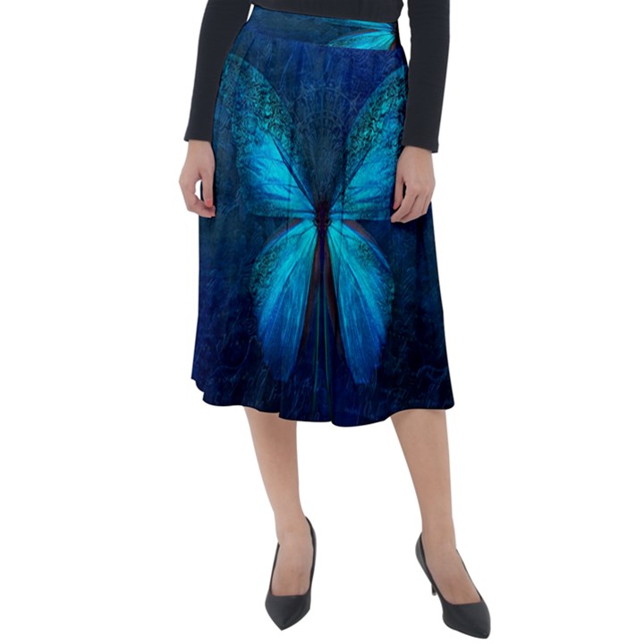 Animal Butterfly Insect Classic Velour Midi Skirt 