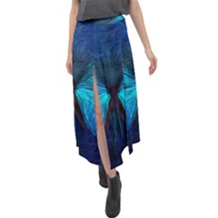 Animal Butterfly Insect Velour Split Maxi Skirt by Vaneshart