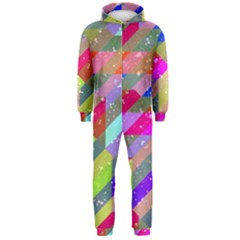 Multicolored Party Geo Design Print Hooded Jumpsuit (men) 