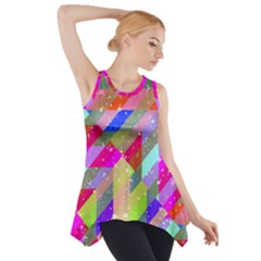 Multicolored Party Geo Design Print Side Drop Tank Tunic