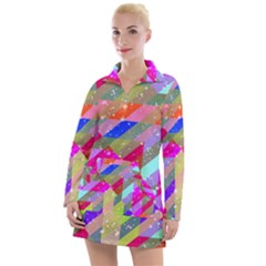 Multicolored Party Geo Design Print Women s Long Sleeve Casual Dress by dflcprintsclothing