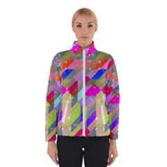 Multicolored Party Geo Design Print Winter Jacket by dflcprintsclothing