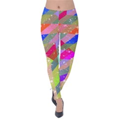 Multicolored Party Geo Design Print Velvet Leggings by dflcprintsclothing