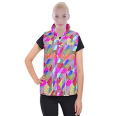 Multicolored Party Geo Design Print Women s Button Up Vest by dflcprintsclothing