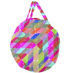 Multicolored Party Geo Design Print Giant Round Zipper Tote by dflcprintsclothing