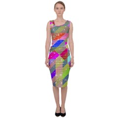 Multicolored Party Geo Design Print Sleeveless Pencil Dress