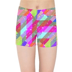 Multicolored Party Geo Design Print Kids  Sports Shorts by dflcprintsclothing