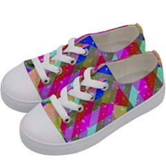 Multicolored Party Geo Design Print Kids  Low Top Canvas Sneakers by dflcprintsclothing