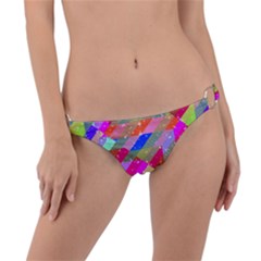 Multicolored Party Geo Design Print Ring Detail Bikini Bottom