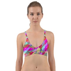 Multicolored Party Geo Design Print Wrap Around Bikini Top by dflcprintsclothing