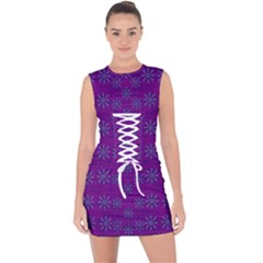 Metal Flower In Fauna Pop Art Lace Up Front Bodycon Dress by pepitasart