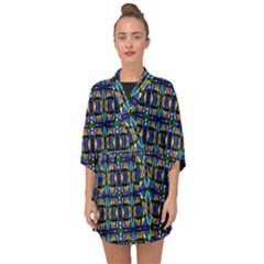 ABSTRACT-S-1 Half Sleeve Chiffon Kimono