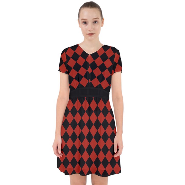 Block Fiesta - Apple Red & Black Adorable in Chiffon Dress