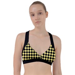 Block Fiesta - Blonde Yellow & Black Sweetheart Sports Bra by FashionBoulevard