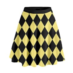 Block Fiesta - Blonde Yellow & Black High Waist Skirt by FashionBoulevard